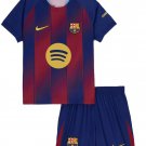Kids Barcelona Home Shirt Jersey Kit 25-26 Youth Soccer Football 2025-2026