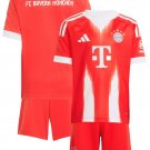 Kids Bayern Munich Home Shirt Jersey Kit 25-26 Youth Soccer Football 2025-2026