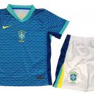 Kids Brazil Copa America Away Shirt Jersey Kit 24-25 Youth Soccer Football 2024-2025