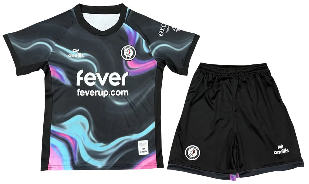 Kids Bristol City 3rd Third Shirt Jersey Kit 25-26 Youth Soccer Football 2025-2026