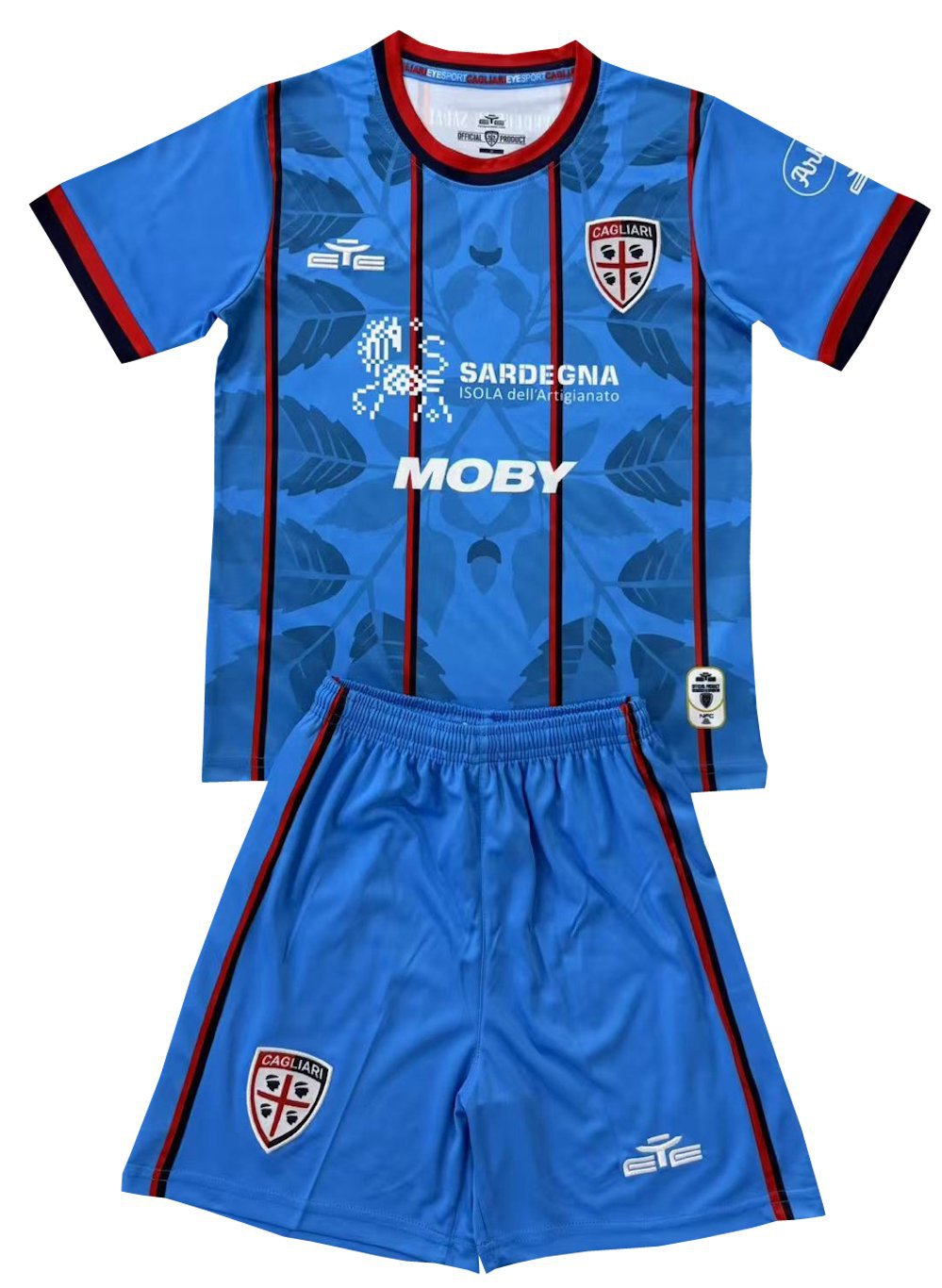 Kids Cagliari 3rd Third Shirt Jersey Kit 25-26 Youth Soccer Football 2025-2026