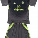 Kids Celtic FC Black Goalkeeper Shirt Jersey Kit 25-26 Youth Soccer Football 2025-2026