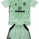 Kids Celtic FC Green Goalkeeper Shirt Jersey Kit 25-26 Youth Soccer Football 2025-2026