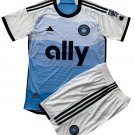 Kids Charlotte FC Home Shirt Jersey Kit 24-25 Youth Soccer Football 2024-2025