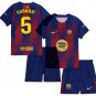 Kids CUBARS&Atilde;&shy; #5 Barcelona Home Shirt Jersey Kit 25-26 Youth Soccer Football 2025-2026