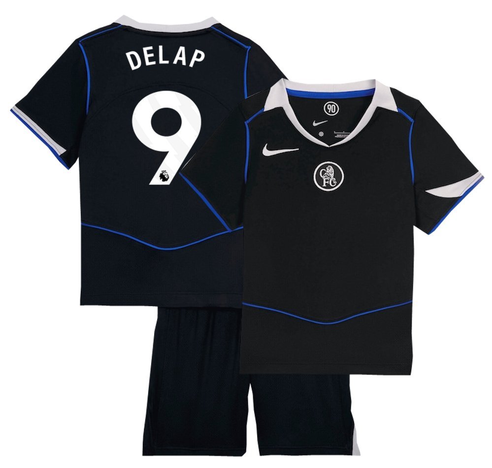 Kids DELAP #9 Chelsea 3rd Third Shirt Jersey Kit 25-26 Youth Soccer Football 2025-2026