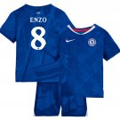 Kids ENZO #8 Chelsea Home Shirt Jersey Kit 25-26 Youth Soccer Football 2025-2026