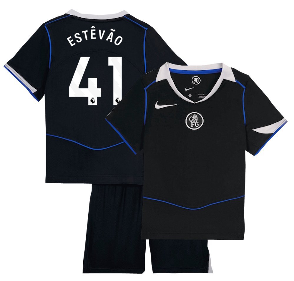 Kids ESTEVAO #41 Chelsea 3rd Third Shirt Jersey Kit 25-26 Youth Soccer Football 2025-2026