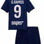 Kids G.RAMOS #9 Paris Saint Germain Home Shirt Jersey Kit 25-26 Youth Soccer Football 2025-2026
