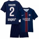 Kids HAKIMI #2 Paris Saint Germain Home Shirt Jersey Kit 25-26 Youth Soccer Football 2025-2026