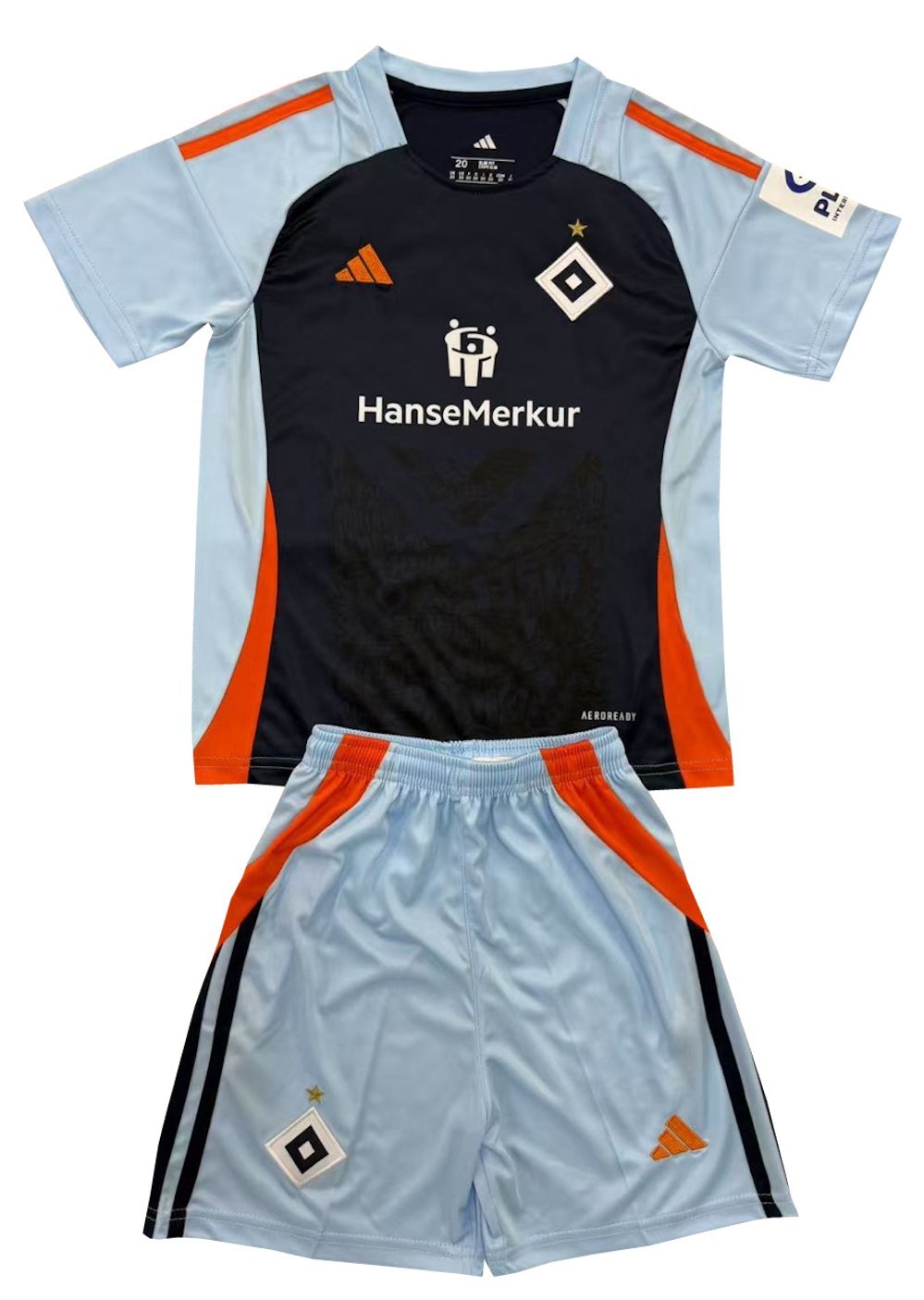 Kids Hamburger SV Special Pre-Match Shirt Jersey Kit 24-25 Youth Soccer Football 2024-2025