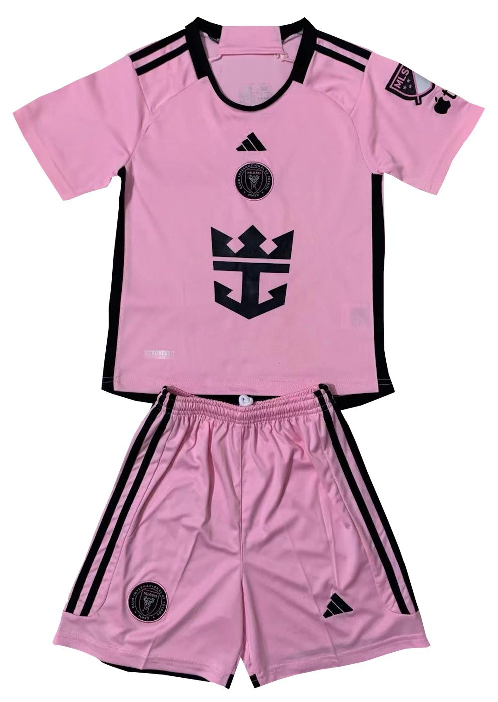 Kids Inter Miami Home Pink Shirt Jersey Kit 24-25 Youth Soccer Football 2024-2025