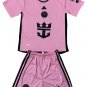 Kids Inter Miami Home Pink Shirt Jersey Kit 24-25 Youth Soccer Football 2024-2025