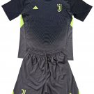 Kids Juventus FC Black Goalkeeper Shirt Jersey Kit 25-26 Youth Soccer Football 2025-2026