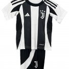Kids Juventus Home Shirt Jersey Kit 24-25 Youth Soccer Football 2024-2025