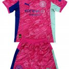 Kids Manchester City Pink Goalkeeper Shirt Jersey Kit 25-26 Youth Soccer Football 2025-2026