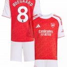 Kids ODEGAARD #8 Arsenal Home Shirt Jersey Kit 25-26 Youth Soccer Football 2025-2026