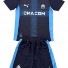 Kids Olympique Marseille Away Shirt Jersey Kit 25-26 Youth Soccer Football 2025-2026