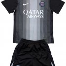 Kids Paris Saint Germain Black Goalkeeper Shirt Jersey Kit 25-26 Youth Soccer Football 2025-2026