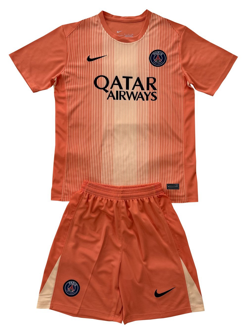 Kids Paris Saint Germain Orange Goalkeeper Shirt Jersey Kit 25-26 Youth Soccer Football 2025-2026