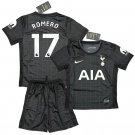 Kids ROMERO #17 Tottenham Hotspur Away Shirt Jersey Kit 25-26 Youth Soccer Football 2025-2026