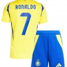 Kids RONALDO #7 Al Nassr Home Shirt Jersey Kit 24-25 Youth Soccer Football 2024-2025