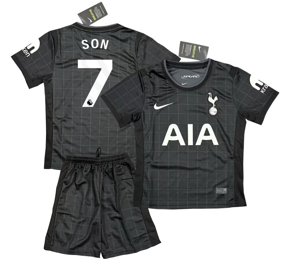 Kids SON #7 Tottenham Hotspur Away Shirt Jersey Kit 25-26 Youth Soccer Football 2025-2026