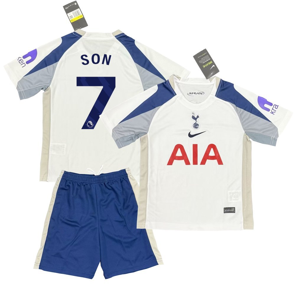 Kids SON #7 Tottenham Hotspur Home Shirt Jersey Kit 25-26 Youth Soccer Football 2025-2026