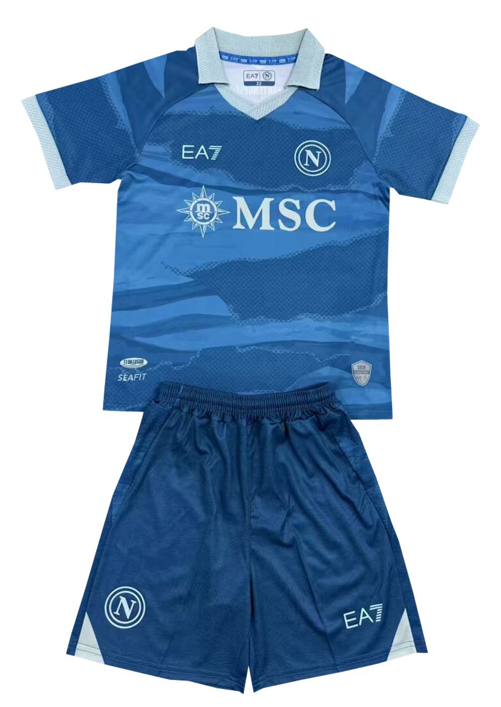 Kids SSC Napoli Special Edition Partenope Shirt Jersey Kit 24-25 Youth Soccer Football 2024-2025