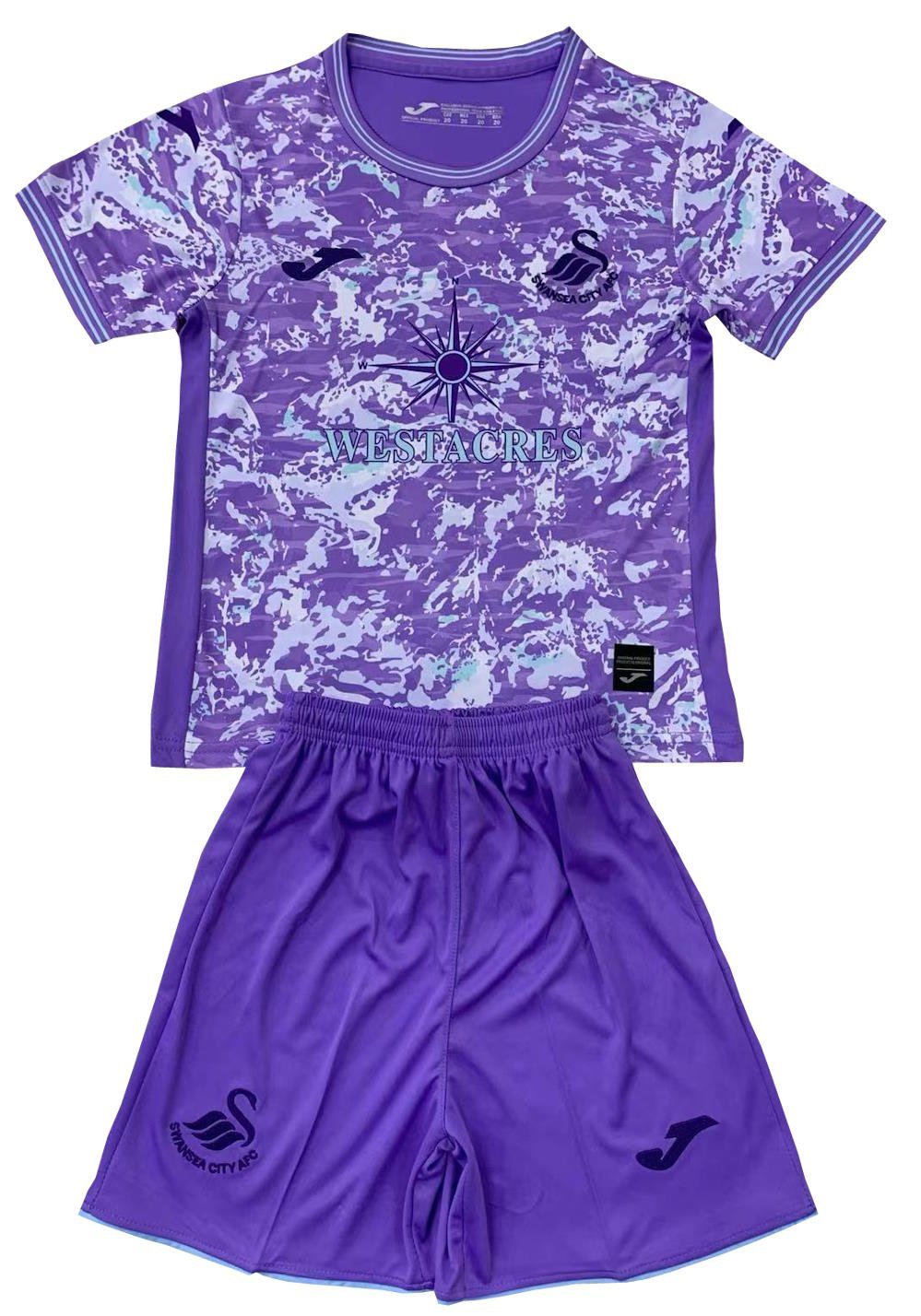 Kids Swansea City 3rd Third Shirt Jersey Kit 24-25 Youth Soccer Football 2024-2025