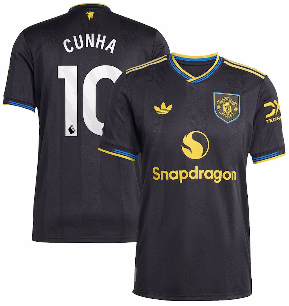 CUNHA #10 Manchester United Men 3rd Third Home Shirt Jersey 25-26 Soccer Football 2025-2026