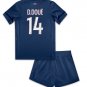 D.DOU&Atilde;&copy; #14 Paris Saint Germain Kids Home Shirt Jersey Kit 24-25 Youth Soccer Football 2024-2025