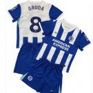 Kids GRUDA #8 Brighton & Hove Albion Home Shirt Jersey Kit 25-26 Youth Soccer Football 2025-2026