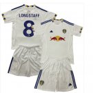 Kids LONGSTAFF #8 Leeds United Home Shirt Jersey Kit 25-26 Youth Soccer Football 2025-2026