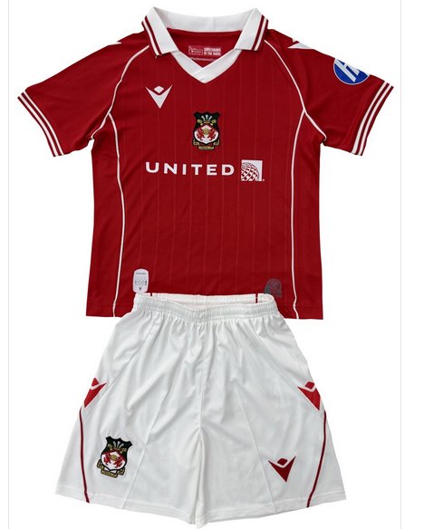 Kids Wrexham Home Shirt Jersey Kit 25-26 Youth Soccer Football 2025-2026