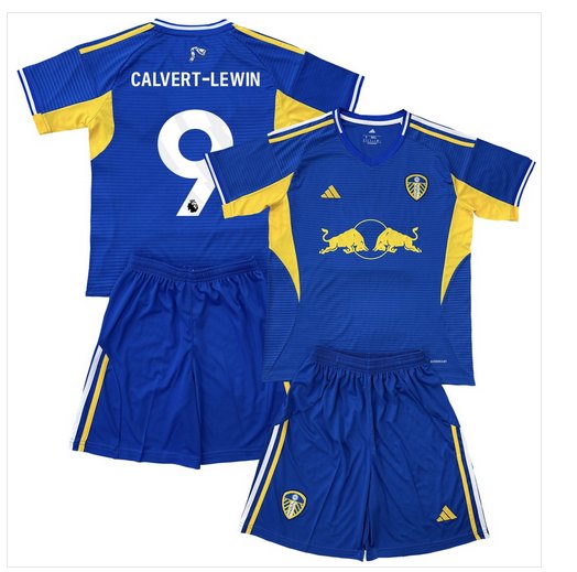 Kids CALVERT-LEWIN #9 Leeds United Away Shirt Jersey Kit 25-26 Youth Soccer Football 2025-2026
