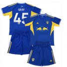 Kids GRAY #45 Leeds United Away Shirt Jersey Kit 25-26 Youth Soccer Football 2025-2026