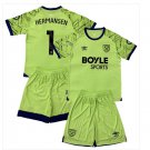 Kids HERMANSEN #1 West Ham Green Goalkeeper Shirt Jersey Kit 25-26 Youth Soccer Football 2025-2026