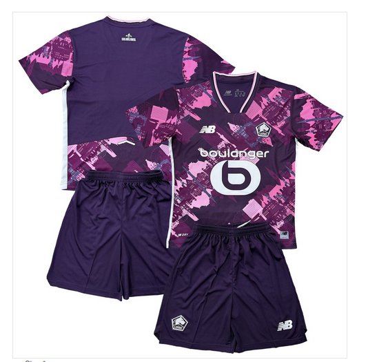 Kids LOSC Lille 4th Fourth Shirt Jersey Kit 25-26 Youth Soccer Football 2025-2026
