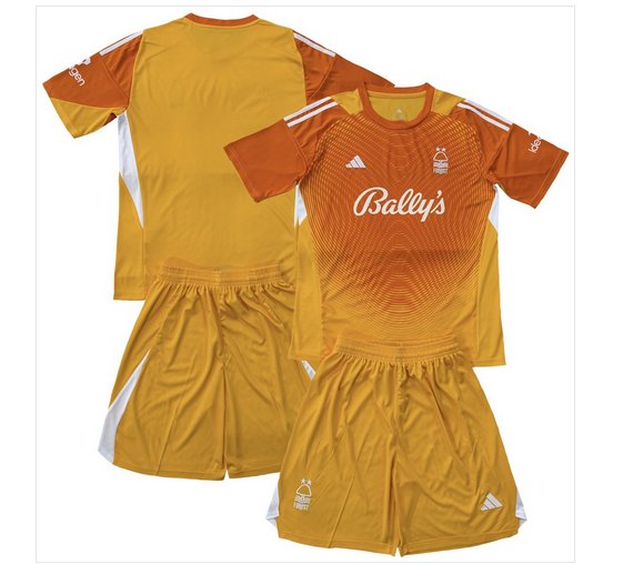 Kids Nottingham Forest Orange Goalkeeper Shirt Jersey Kit 25-26 Youth Soccer Football 2025-2026