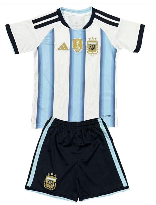 Kids Argentina Home World Cup Shirt Jersey Kit 26-27 Youth Soccer Football 2026-2027