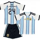Kids E. FERNÁNDEZ #24 Argentina Home World Cup Jersey Kit 26-27 Youth Soccer Football 2026-2027