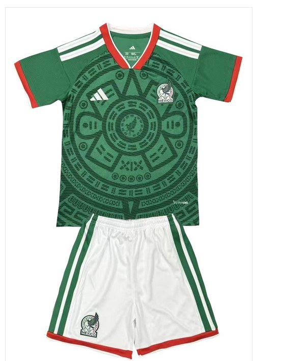 Kids Mexico Home World Cup Shirt Jersey Kit 26-27 Youth Soccer Football 2026-2027