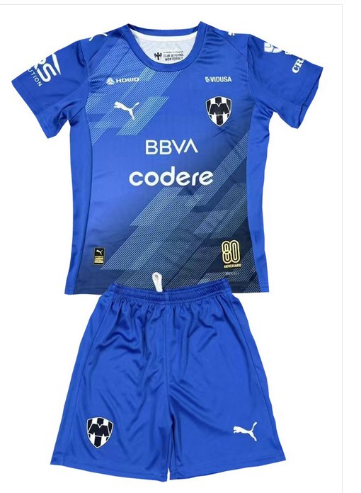Kids Monterrey Rayados 3rd Third Shirt Jersey Kit 25-26 Youth Soccer Football 2025-2026