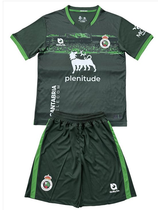Kids Real Racing Santander Away Shirt Jersey Kit 25-26 Youth Soccer Football 2025-2026