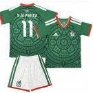 Kids S.GIMENEZ #11 Mexico Home World Cup Shirt Jersey Kit 26-27 Youth Soccer Football 2026-2027