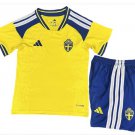 Kids Sweden Home World Cup Shirt Jersey Kit 26-27 Youth Soccer Football 2026-2027