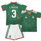 Kids C.MONTES #3 Mexico Home World Cup Shirt Jersey Kit 26-27 Youth Soccer Football 2026-2027