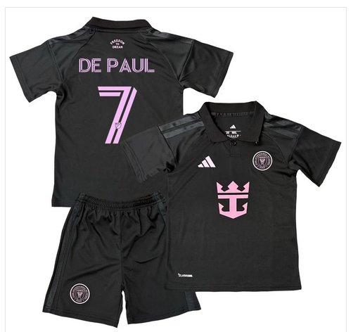 Kids DE PAUL #7 Inter Miami Away Shirt Jersey Kit 26-27 Youth Soccer Football 2026-2027