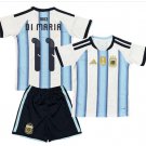 Kids DI MARIA #11 Argentina Home World Cup Jersey Kit 26-27 Youth Soccer Football 2026-2027